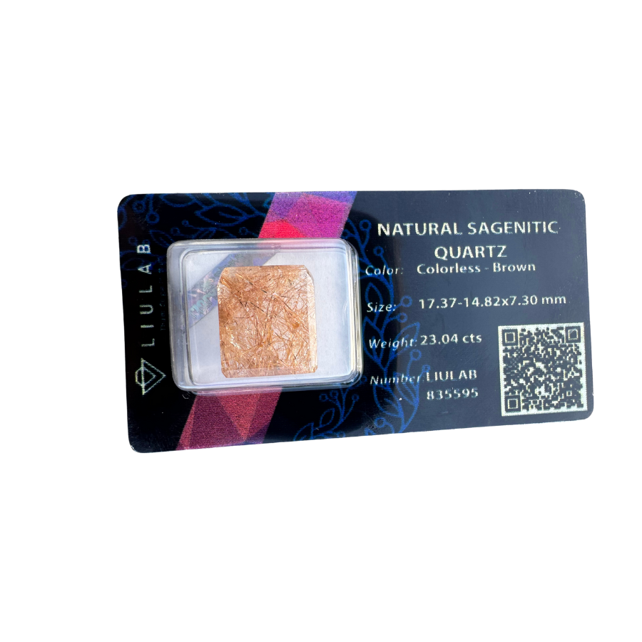 Natural Sagenitic Quartz with Brown Inclusions | LIULAB Certified #835595
