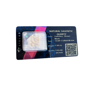 Natural Sagenitic Quartz – Elegant Rectangular Cut with Fine Inclusions | LIULAB Certified #842449