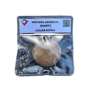 Natural Sagenitic Quartz – Round Cabochon | LIULAB Certified #457956