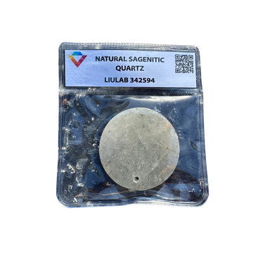 Natural Sagenitic Quartz – Large Round Cabochon | LIULAB Certified #342594