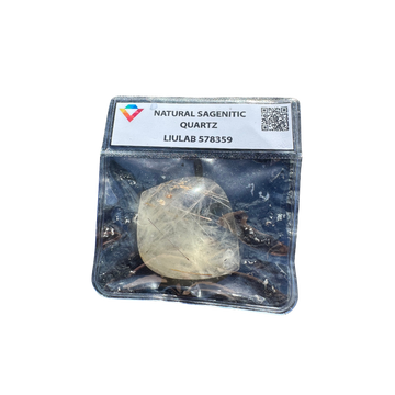 Natural Sagenitic Quartz – Polished Cushion Cut with Golden Inclusions | LIULAB Certified #578359