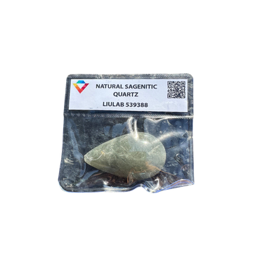 Natural Sagenitic Quartz – Teardrop-Shaped Gem with Subtle Needle Inclusions | LIULAB Certified #539388