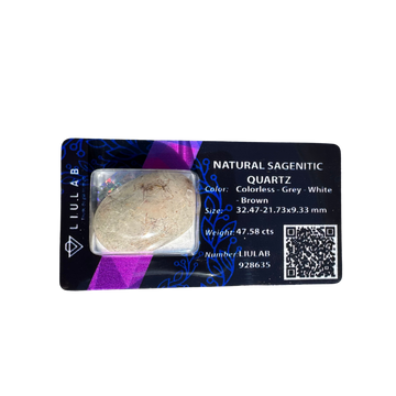 Natural Sagenitic Quartz Gemstone – Earth-Toned Clarity with Fine Inclusions | LIULAB 928635 Certified