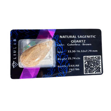 Natural Sagenitic Quartz Gemstone – Golden Thread Elegance | LIULAB 792786 Certified