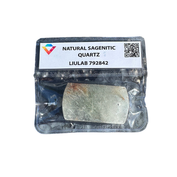 Natural Sagenitic Quartz Pendant – Silvery Rutile Veins with Earthy Accents | LIULAB 792842 Certified