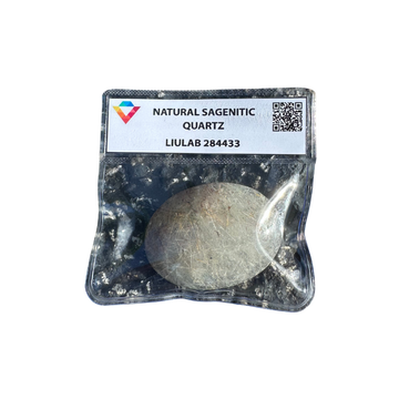 Natural Sagenitic Quartz Palm Stone – Soft Clarity with Mixed Rutile Threads | LIULAB 284433 Certified