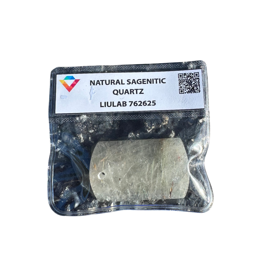 Natural Sagenitic Quartz Pendant Slab – Earthy Clarity with Fine Needle Inclusions | LIULAB 762625