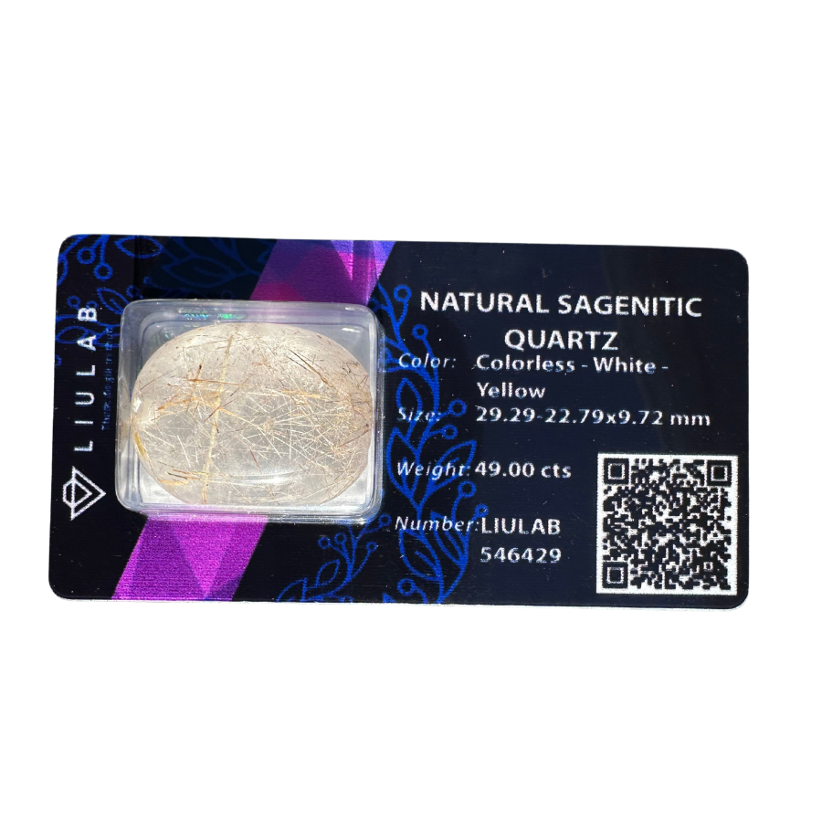 Natural Sagenitic Quartz – Golden Rutile Illumination | LIULAB 546429 Certified