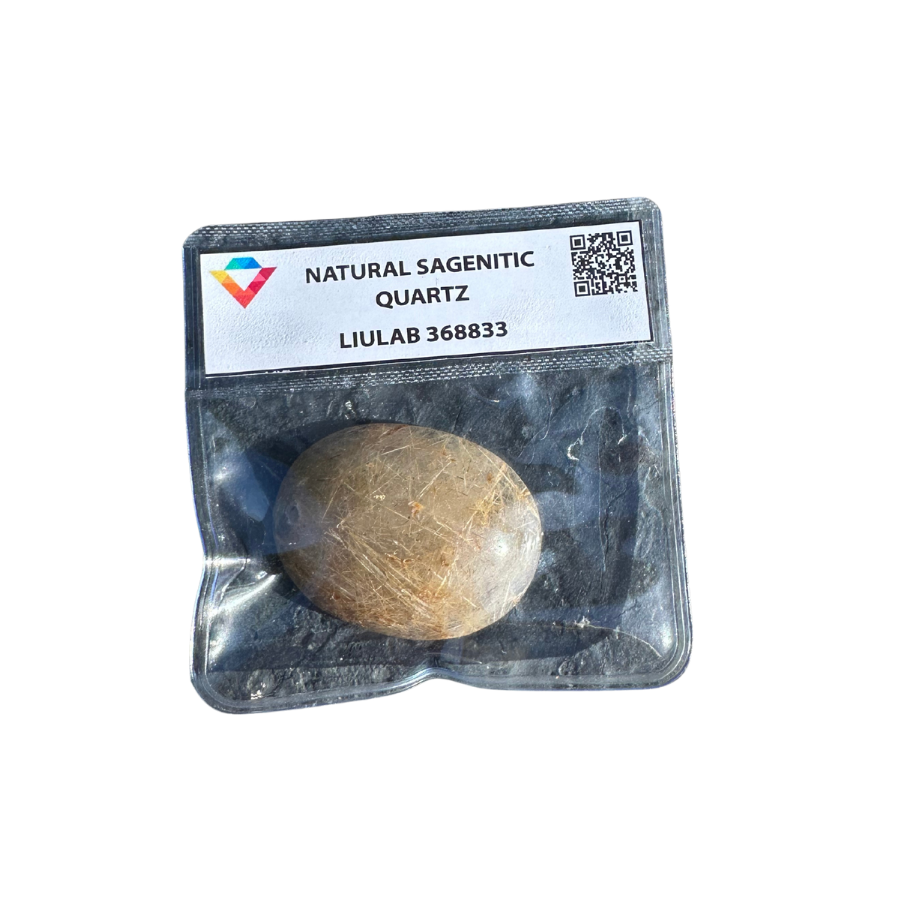 Natural Sagenitic Quartz Cabochon | LIULAB Certified #368833