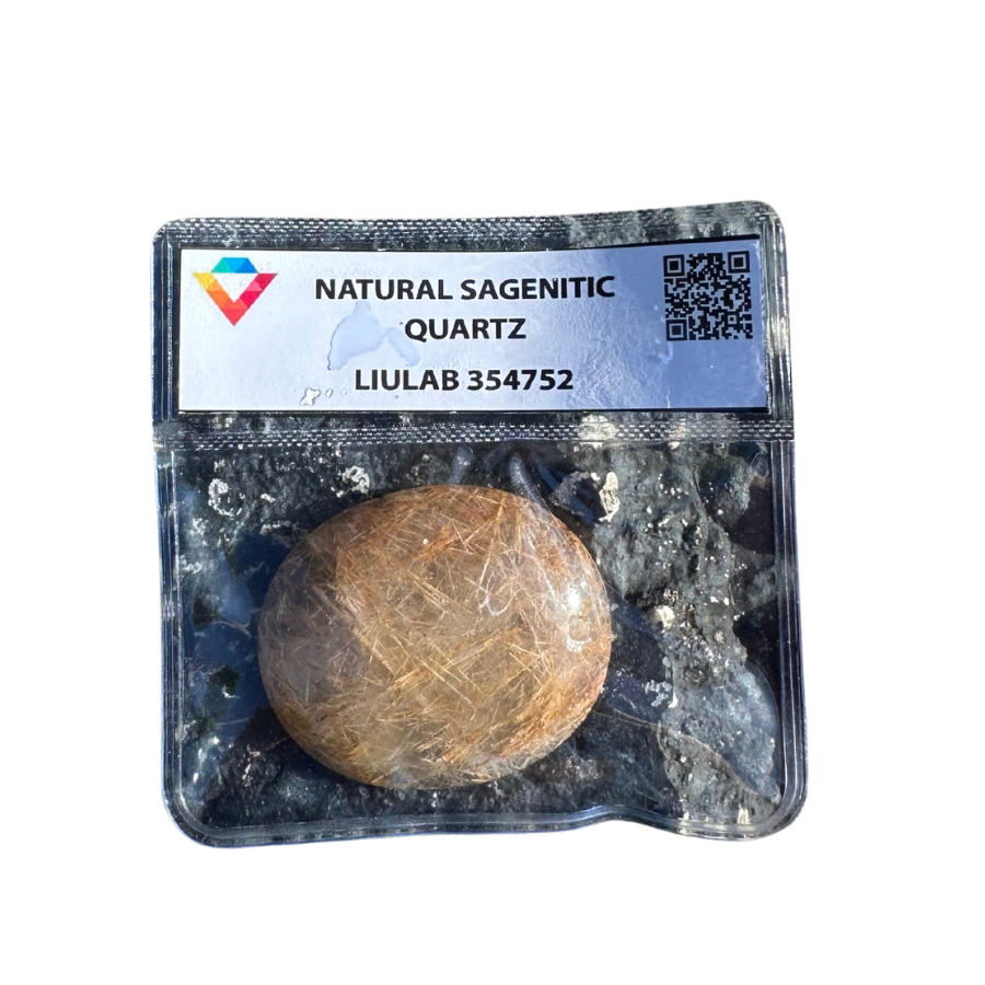 Natural Sagenitic Quartz Cabochon | LIULAB Certified #354752