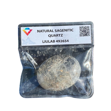 Natural Sagenitic Quartz Cabochon | LIULAB Certified #492654
