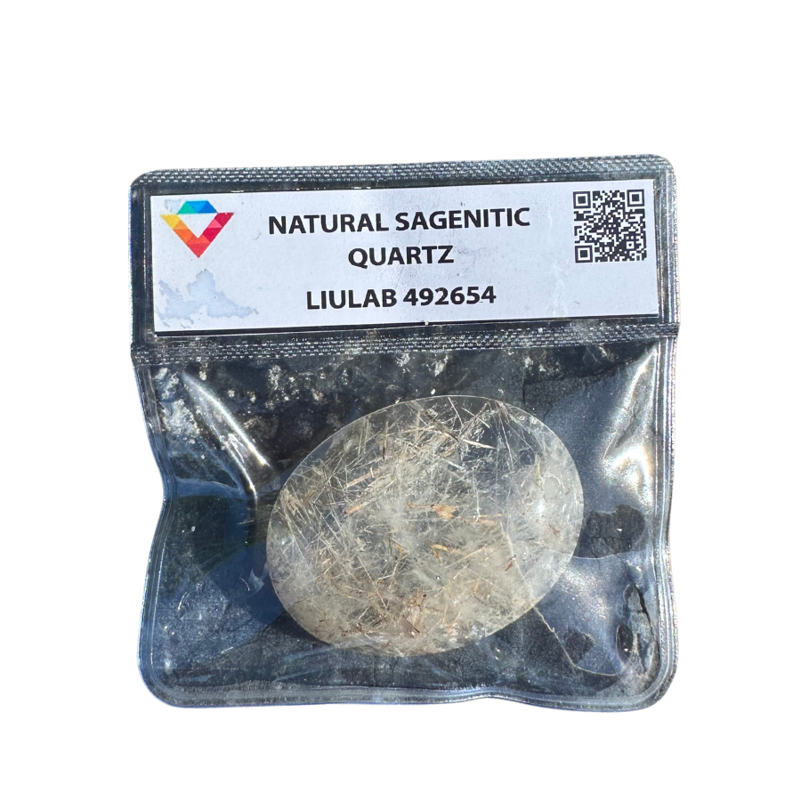 Natural Sagenitic Quartz Cabochon | LIULAB Certified #492654