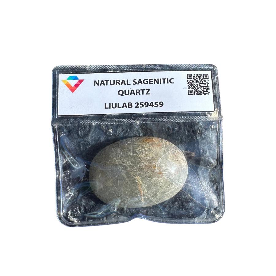 Natural Sagenitic Quartz Cabochon | LIULAB Certified #259459
