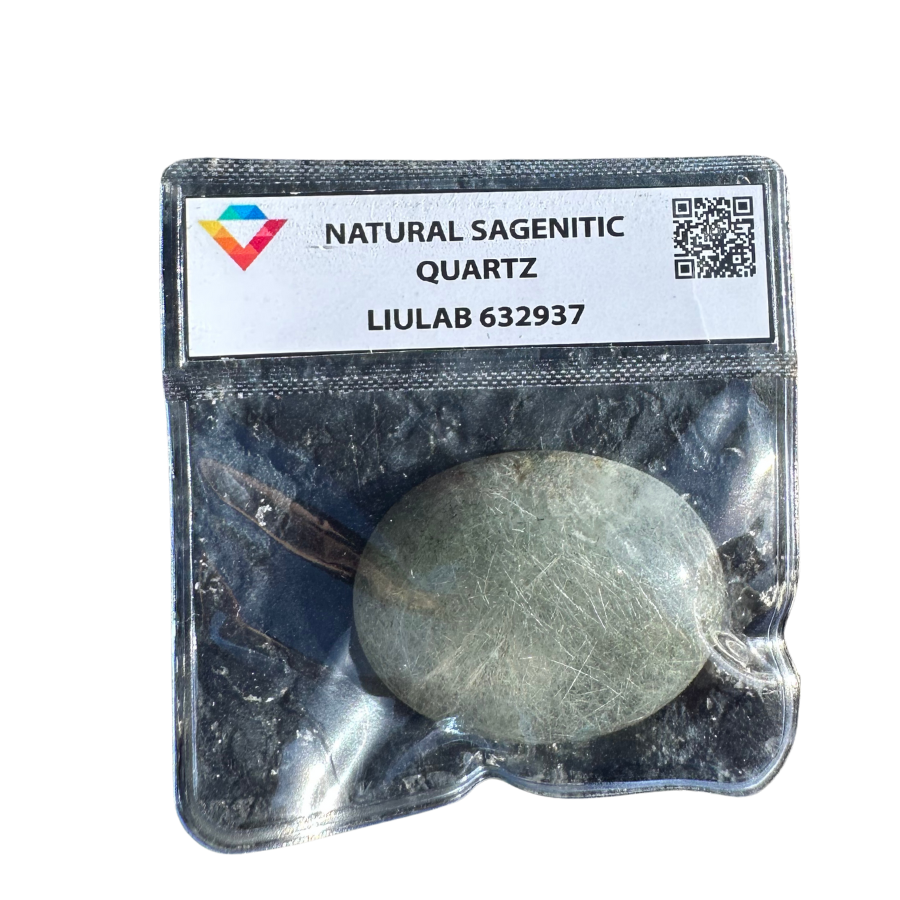 Natural Sagenitic Quartz Cabochon | LIULAB Certified #632937