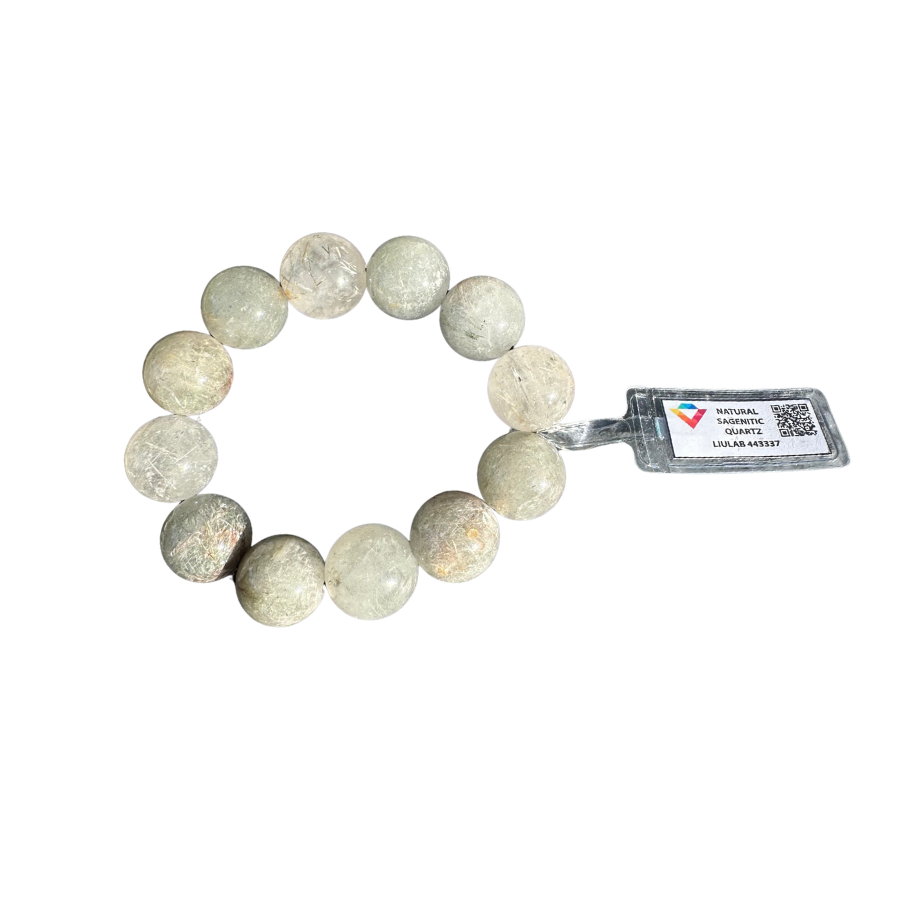 Natural Sagenitic Quartz Bracelet | LIULAB Certified #483377