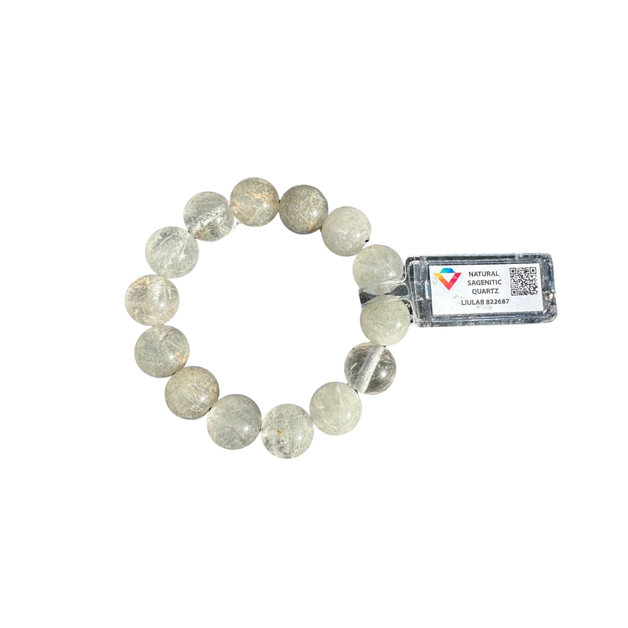Natural Sagenitic Quartz Bracelet | LIULAB Certified #483377