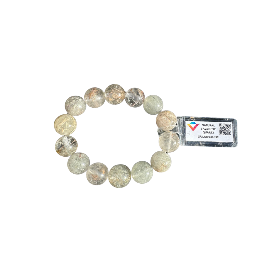 Natural Sagenitic Quartz Bracelet | LIULAB Certified #934532