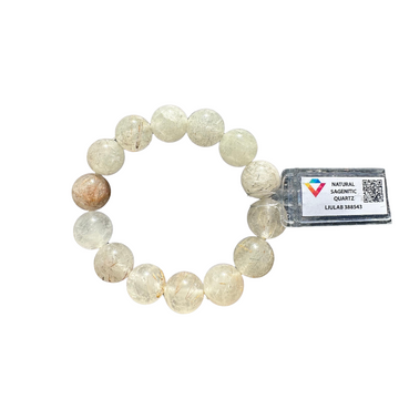 Natural Sagenitic Quartz Bracelet | LIULAB Certified #388543