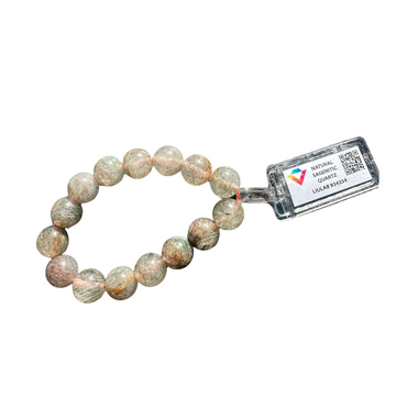 Natural Sagenitic Quartz Bracelet | Certification No. LIULAB 934354
