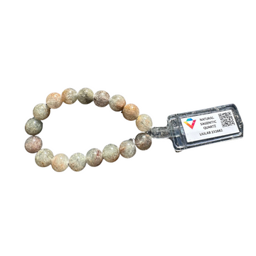 Natural Sagenitic Quartz Bracelet | Certificate No. LIULAB 231882