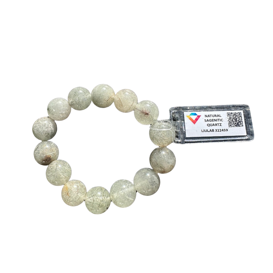 Natural Sagenitic Quartz Bracelet | Certificate No. LIULAB 322459