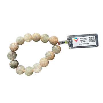 Natural Sagenitic Quartz Bracelet | LIULAB Certified – 493543