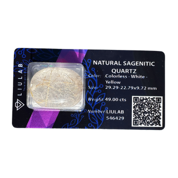 Natural Sagenitic Quartz – 49.00 Carats Certified by LIULAB